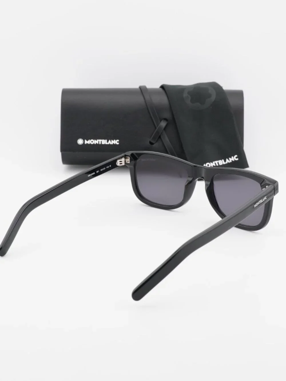 Montblanc MB0260S 001 Square Sunglasses - Black / Smoke